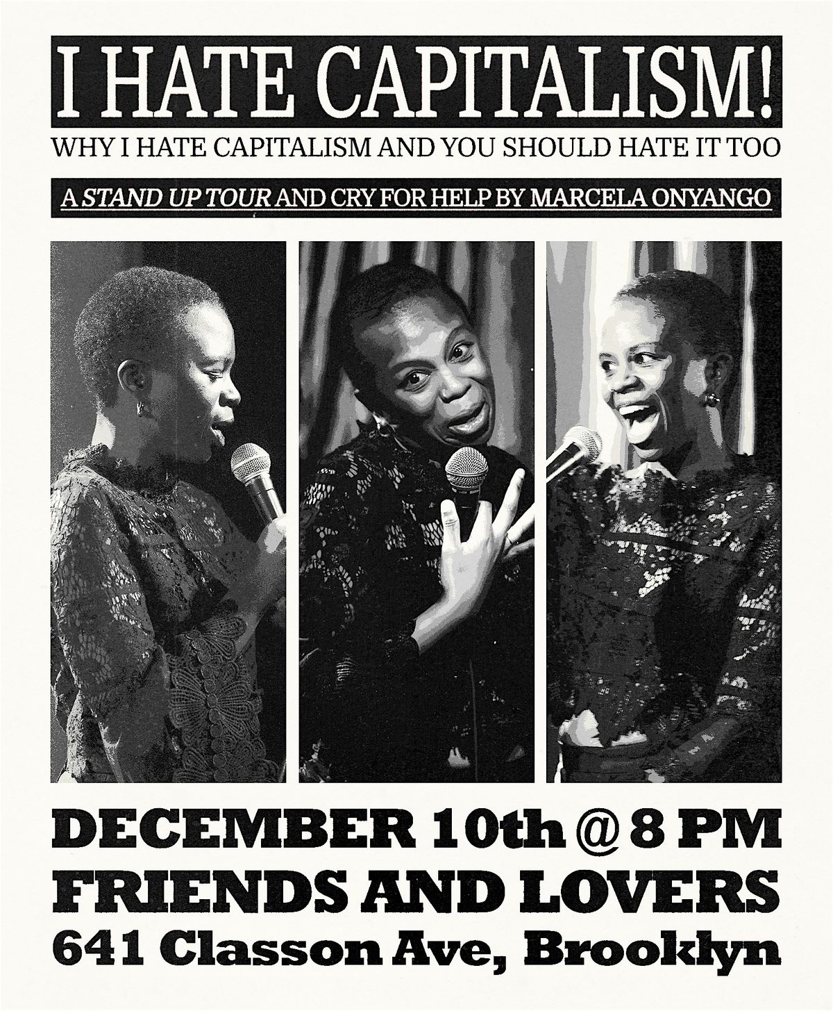 I Hate Capitalism (Live Comedy), 10 December | Event in Brooklyn | AllEvents