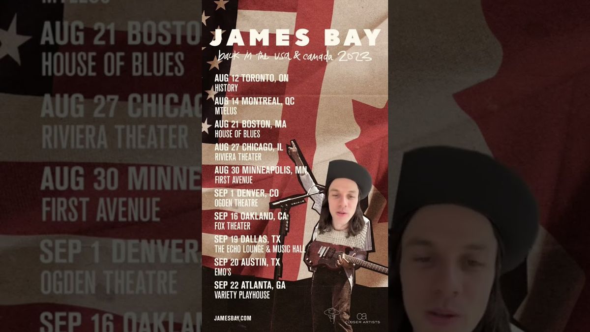 James Bay at Ogden Theatre, 4 May | Event in Denver | AllEvents