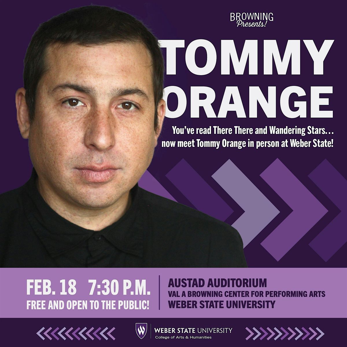 Browning Presents! Tommy Orange at Weber State (Free Event), 18 February | Event in Ogden | AllEvents