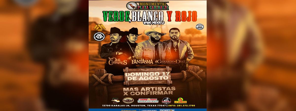 VERDE, BLANCO Y ROJO TOUR HOUSTON , 17 August | Event in Houston | AllEvents