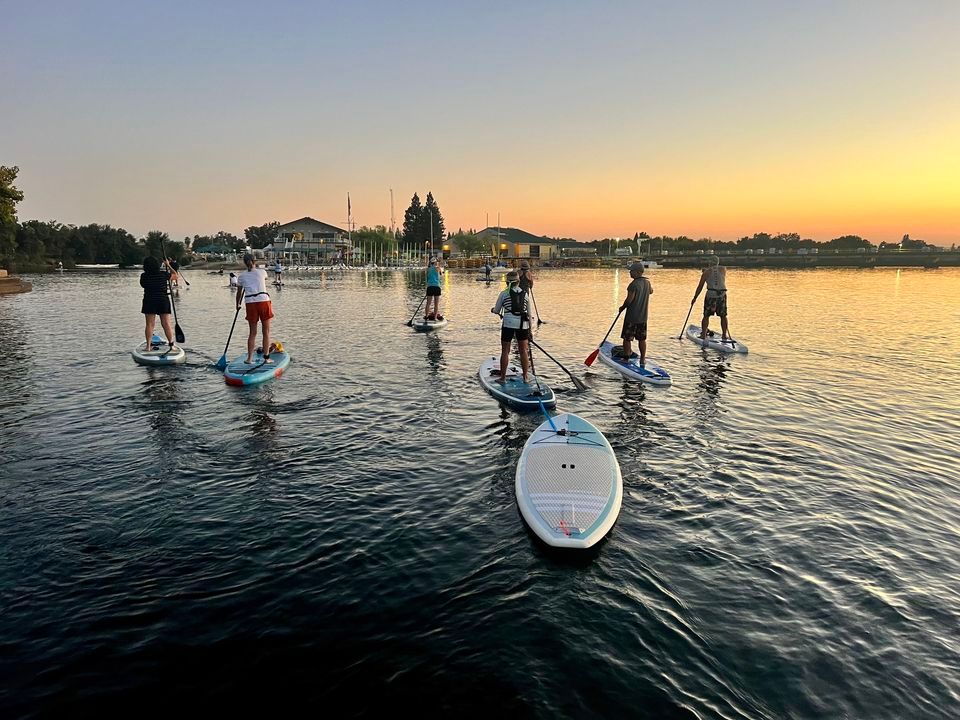 Group Sunset Paddle, Nimbus Dam Recreation Area, Folsom, October 19
