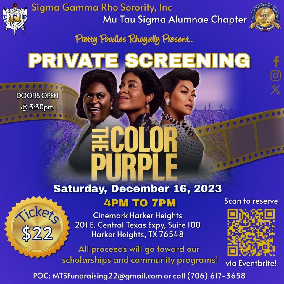 Mu Tau Sigma Chapter Pretty Poodles Private Screening The Color Purple