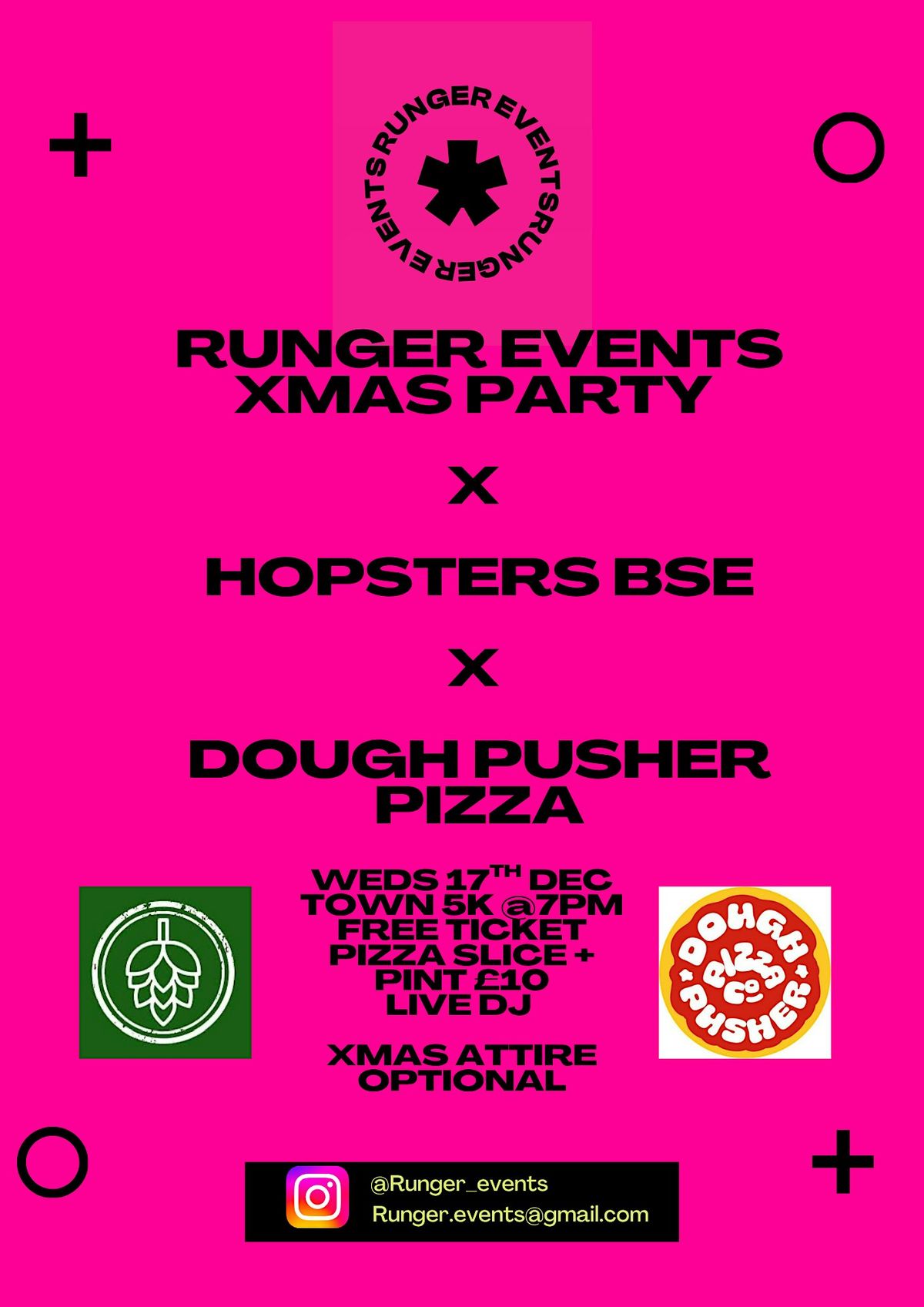 RUNGER EVENTS XMAS PARTY X HOPSTERS BSE X DOUGH PUSHER PIZZA CO, 17 December | Event in Bury St Edmunds | AllEvents