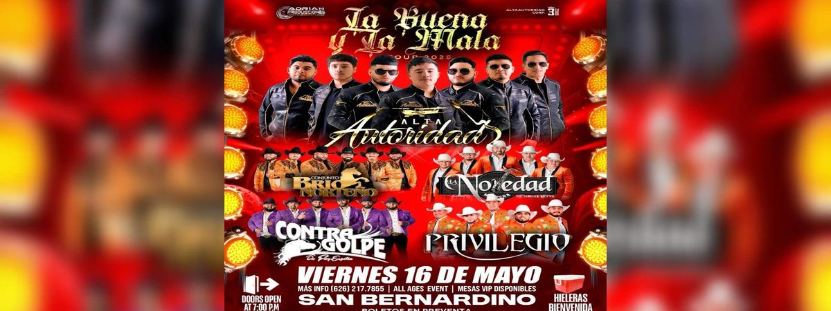 ALTA AUTORIDAD, CONJUNTO BRIO NORTEÑO & MAS, 16 May | Event in Rialto | AllEvents