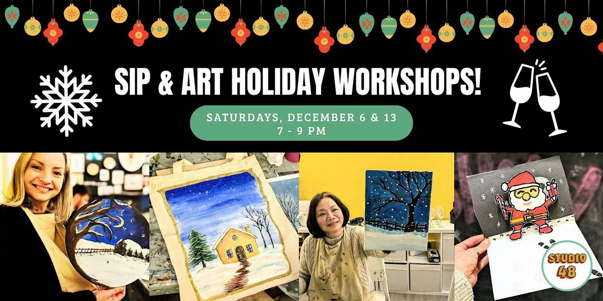 Art & Sip Holiday Workshop, 13 December | Event in Edinburgh | AllEvents