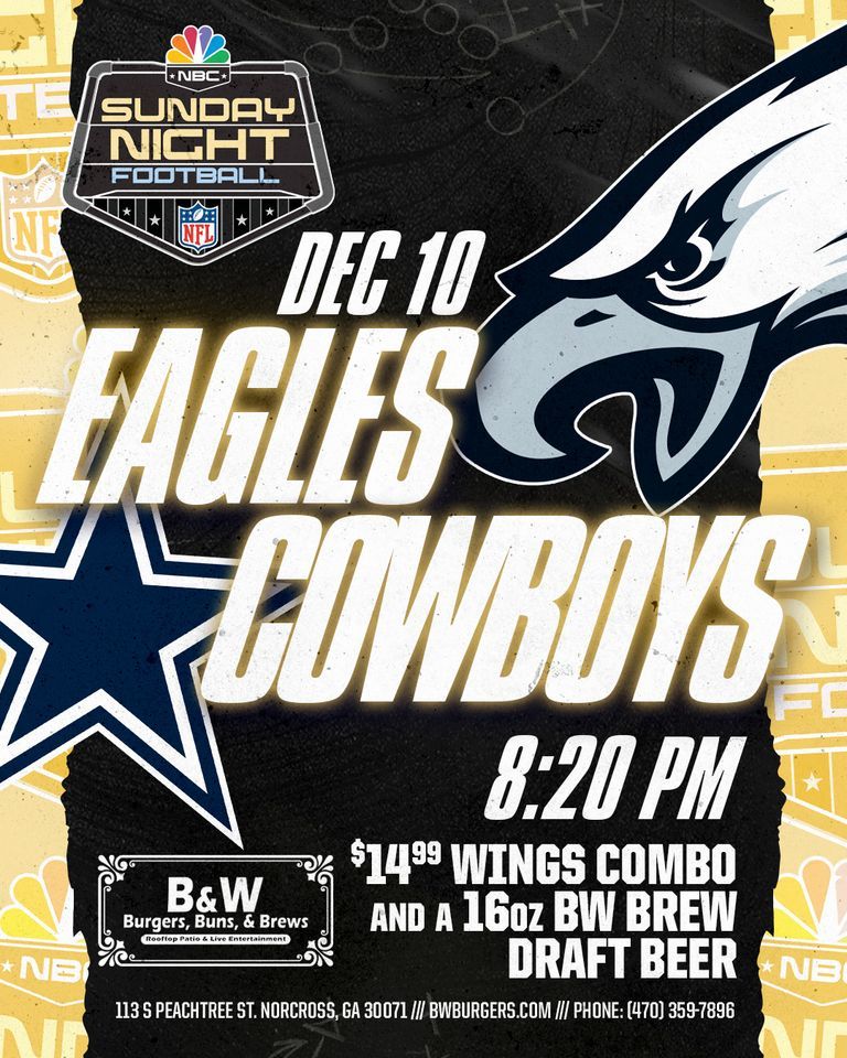 Eagles vs Cowboys, B&W Burgers, Buns & Brews, Tucker, 10 December 2023 ...
