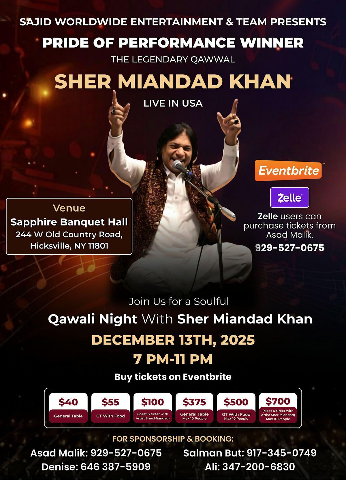 Qawali Night with Sher Miandad, 13 December | Event in Hicksville | AllEvents
