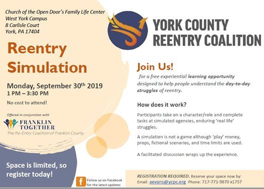 Ycrc Reentry Simulation At Church Of The Open Door West York York