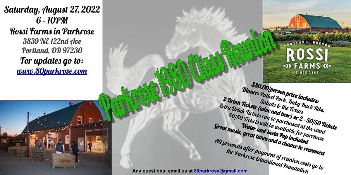 Parkrose Class Of 80 Reunion Portland August 27 2022 Allevents In Portland Or Events August 2022