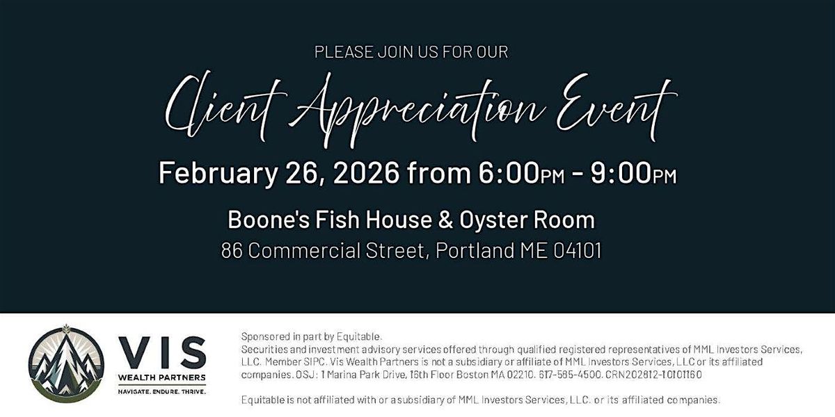 Client Appreciation Dinner, 26 February | Event in Portland | AllEvents
