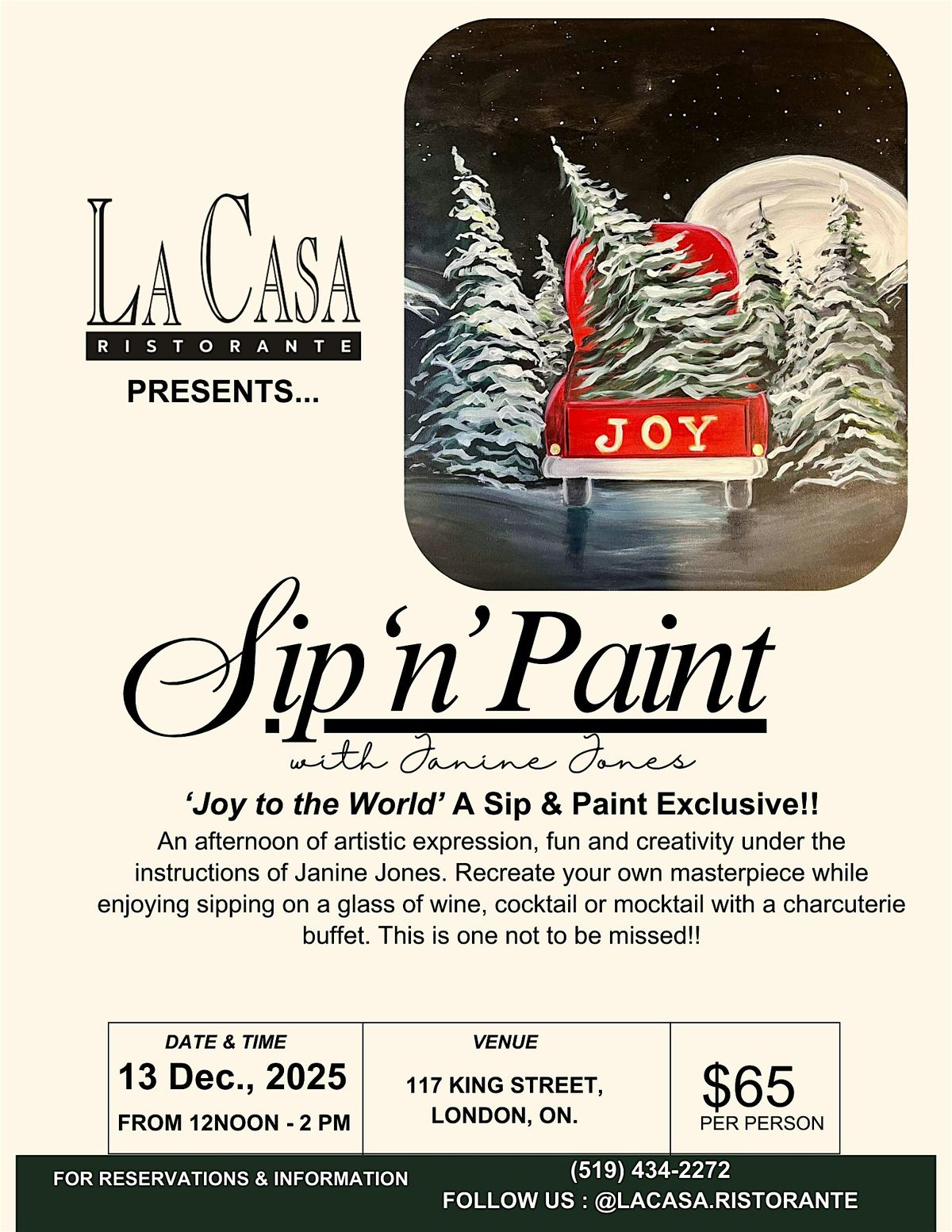 Sip 'n' Paint at La Casa December Christmas Edition, 13 December | Event in London | AllEvents
