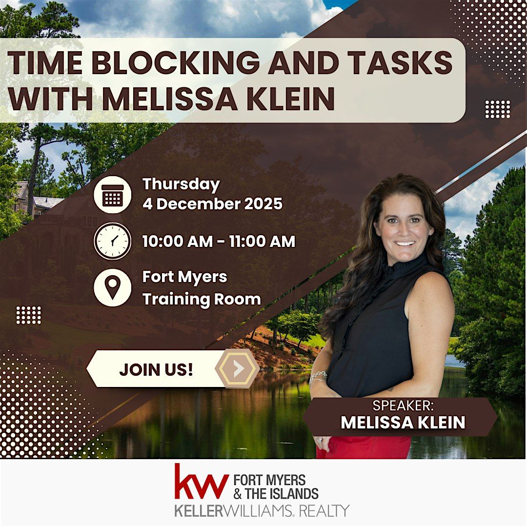 Time blocking and Task's with Melissa Klein, 4 December | Event in Fort Myers | AllEvents