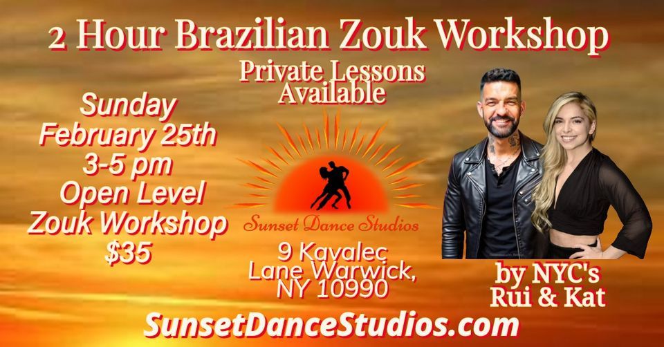 Brazilian Zouk Workshop with NYCs Rui & Kat, Sunset Dance Studios in ...