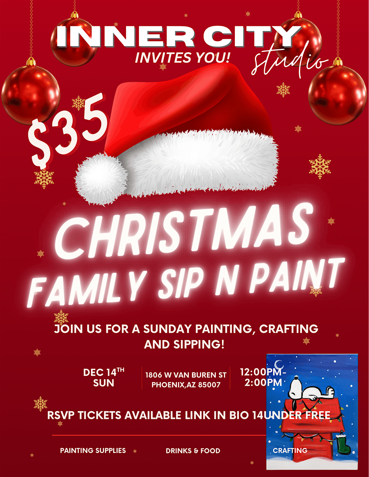 Christmas Family Sip n' Paint, 14 December | Event in Phoenix | AllEvents