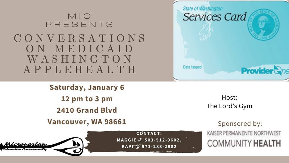 Workshop: Conversations on Washington AppleHealth (Medicaid), The Lords ...