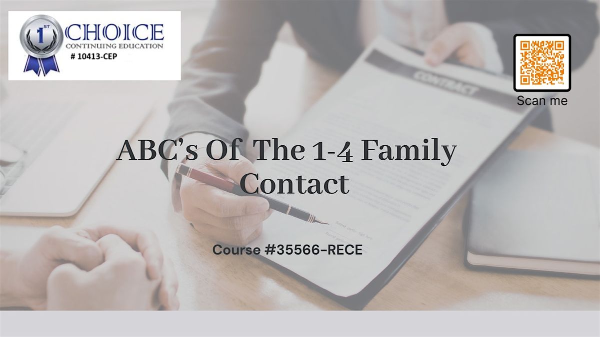 Realtor FREE CE-ABCs Of The 1-4 Family Contract, 2857 Katy Fwy suite ...