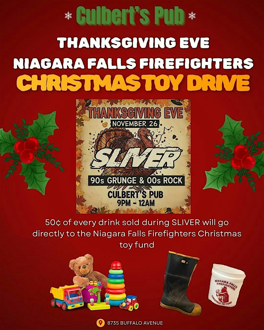 CULBERT'S PUB THANKSGIVING EVE PARTY WITH SLIVER, 26 November | Event in Niagara Falls | AllEvents