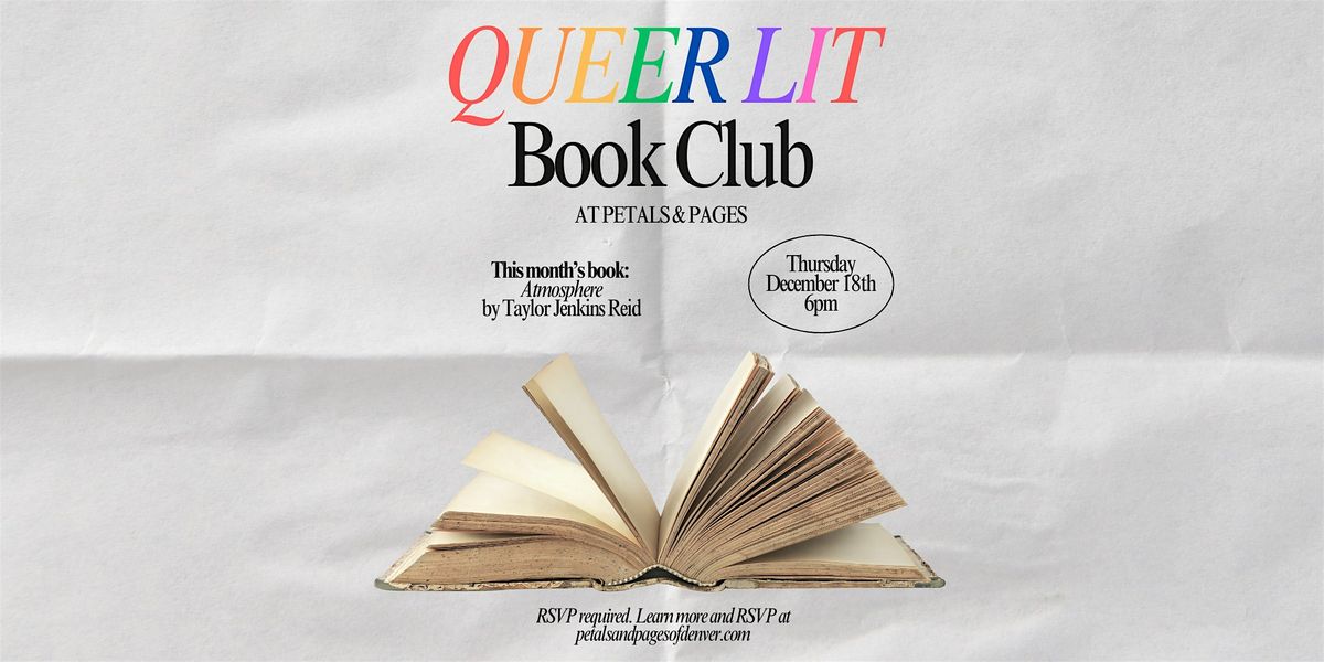 Queer Lit Book Club at Petals & Pages - Atmosphere by Taylor Jenkins Reid, 18 December | Event in Denver