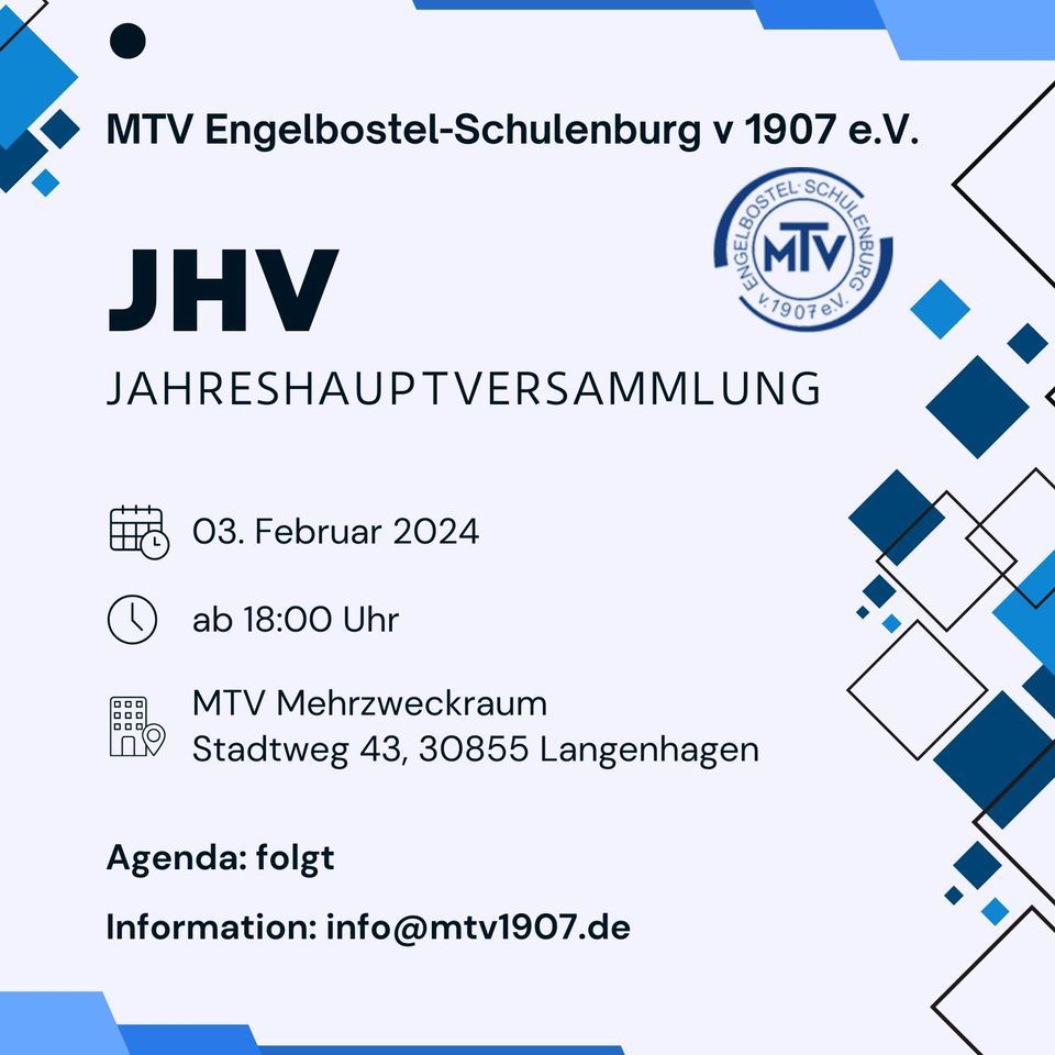 Jahreshauptversammlung MTV EngelbostelSchulenburg v 1907 e.V., MTV