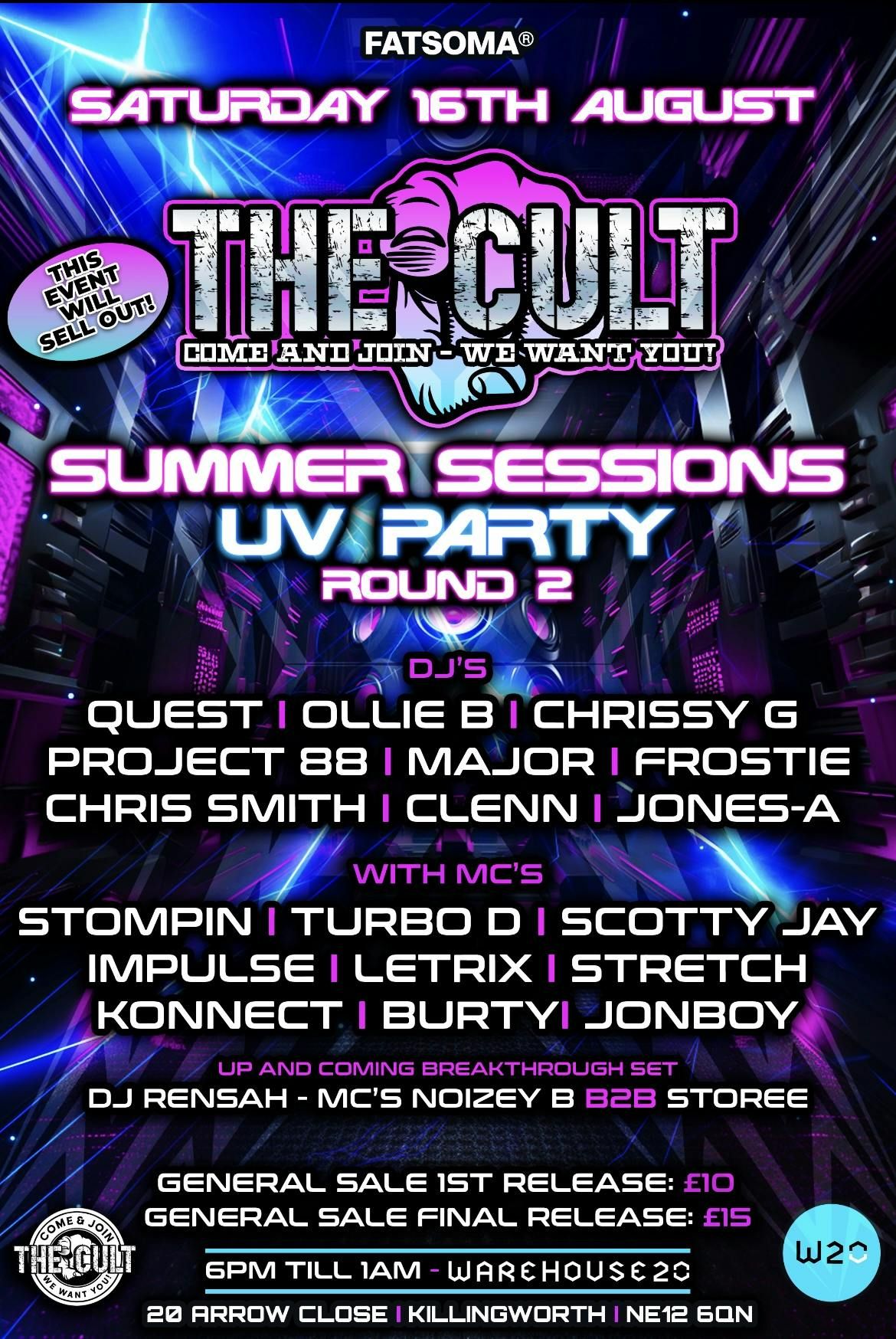 THE CULT UV SUMMER SESSION ROUND 2 , 16 August | Event in Forest Hall | AllEvents