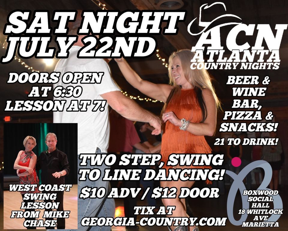 Atlanta Country Nights at Boxwood Social Hall in Marietta, Ga , Boxwood