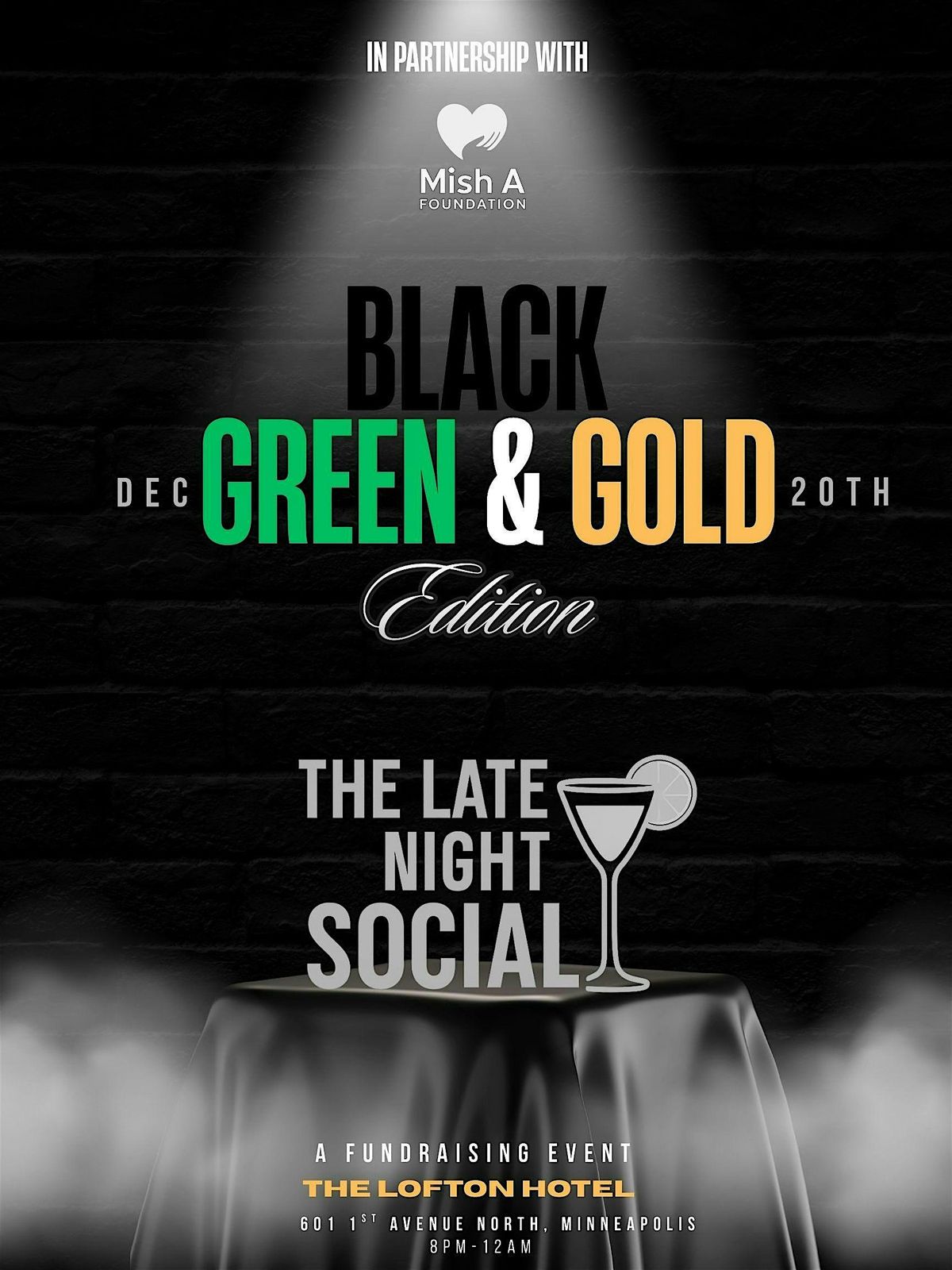 The Late Night Social-Black, Green & Gold Edition, 20 December | Event in Minneapolis | AllEvents