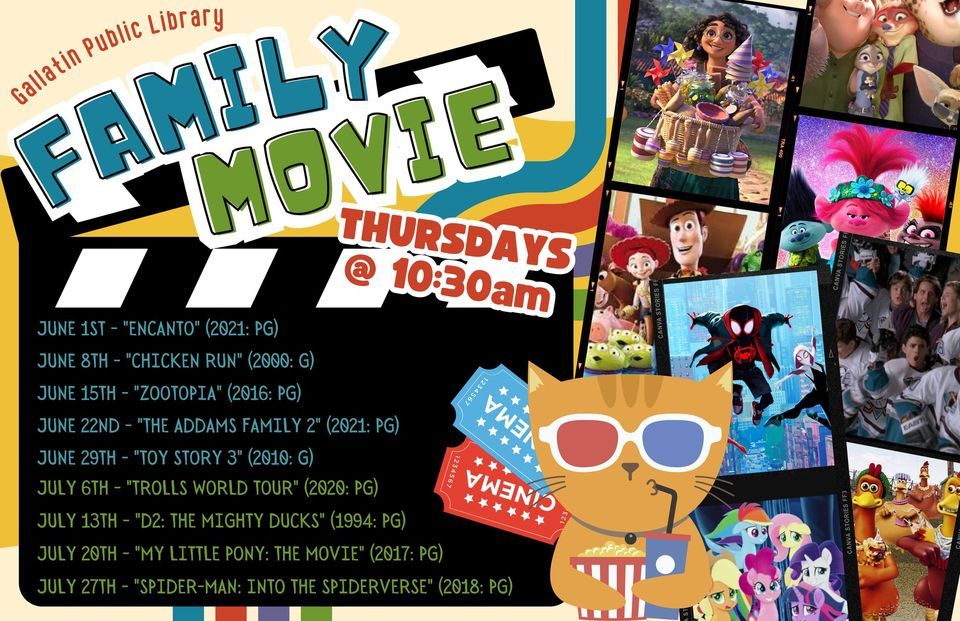 FAMILY MOVIE!, Gallatin Public Library of Sumner County, 22 June 2023