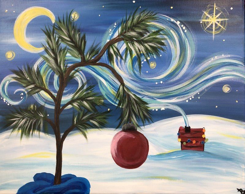 Charlie Browns Christmas Tree, Wine & Design (Greensboro, NC), December