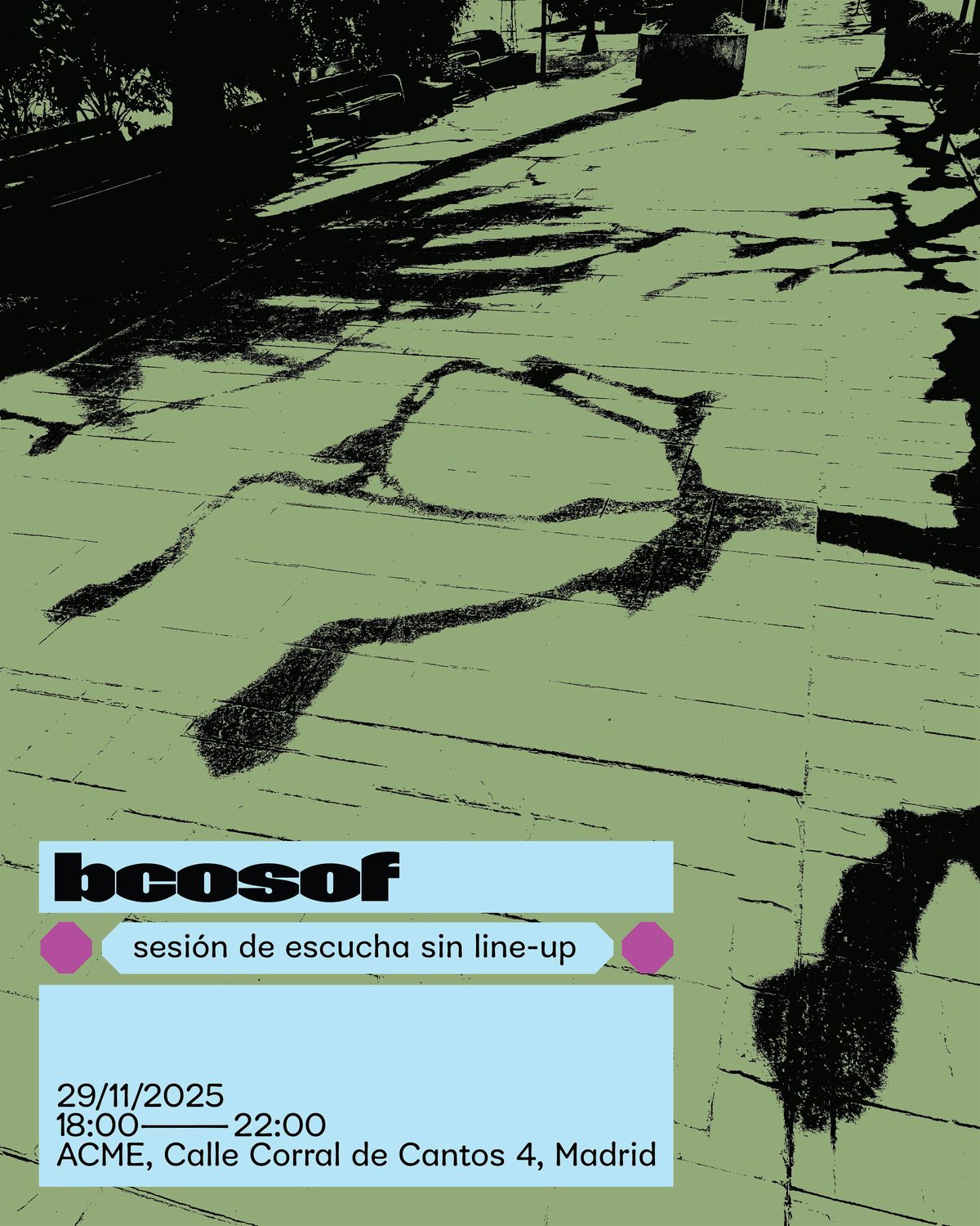 Bcosof: Sesión de escucha sin line-up, 29 November | Event in Madrid | AllEvents
