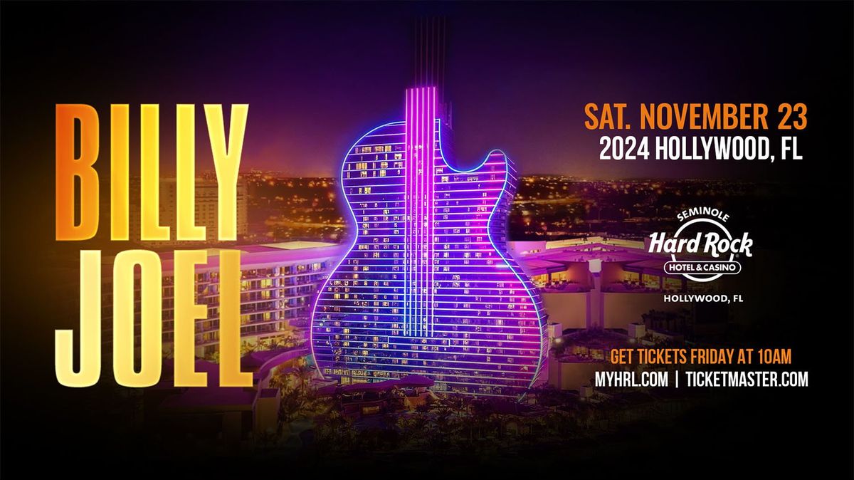 Billy Joel at Hard Rock Live - Hollywood, 1 November | Event in Hollywood | AllEvents