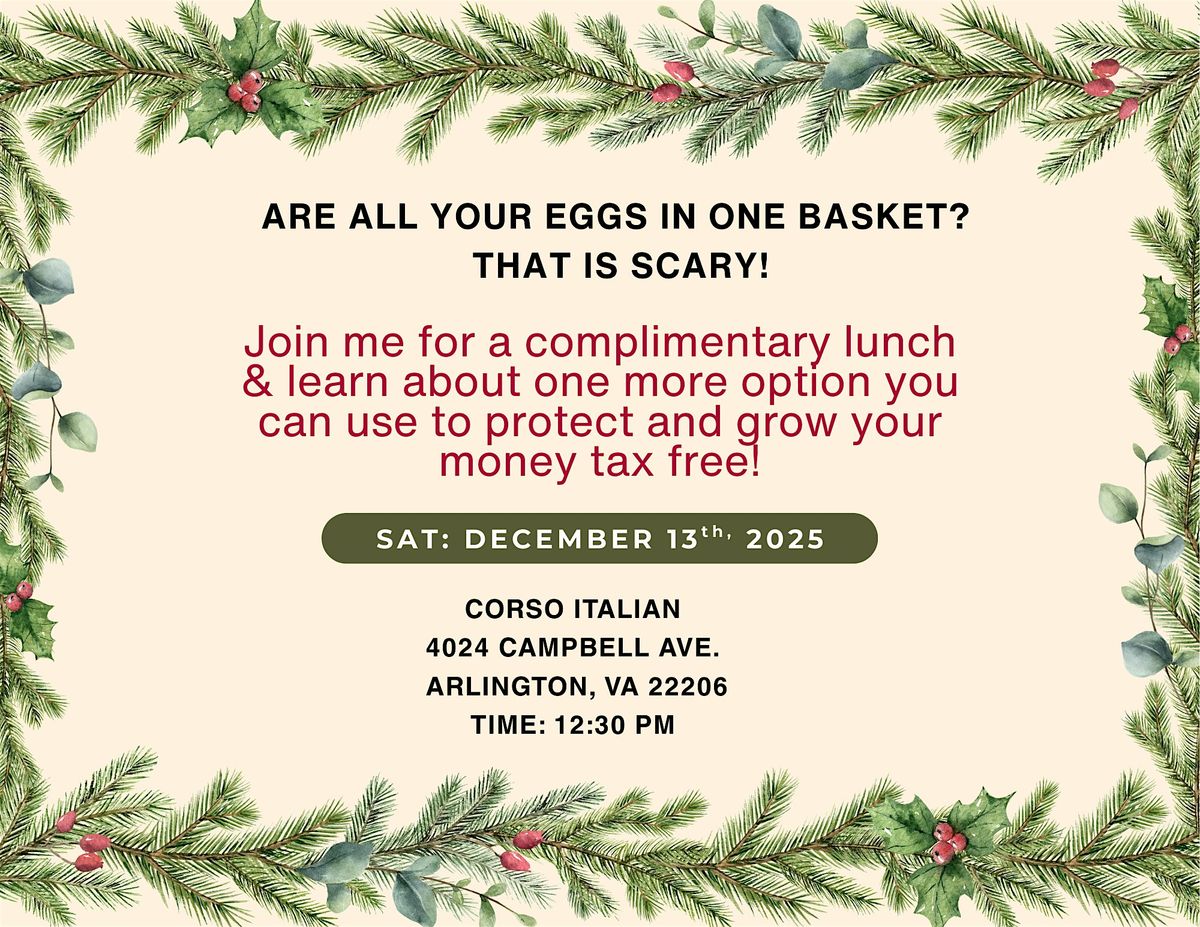 Are all your eggs in one basket? Gift yourself financial security!, 13 December | Event in Arlington | AllEvents
