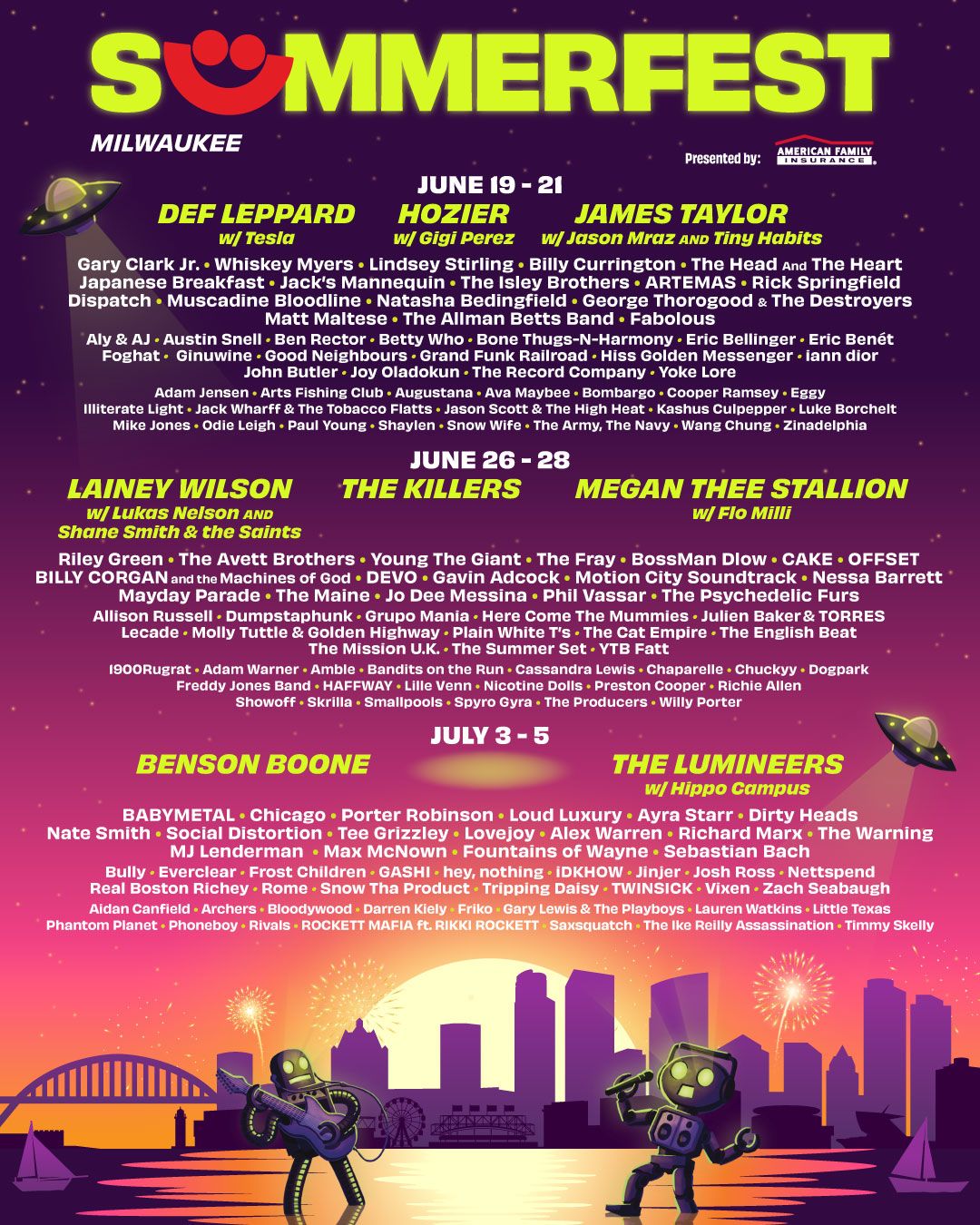 2025 Summerfest - The Lumineers at Henry Maier Festival Park - American Family Insurance Amphitheater, 5 July