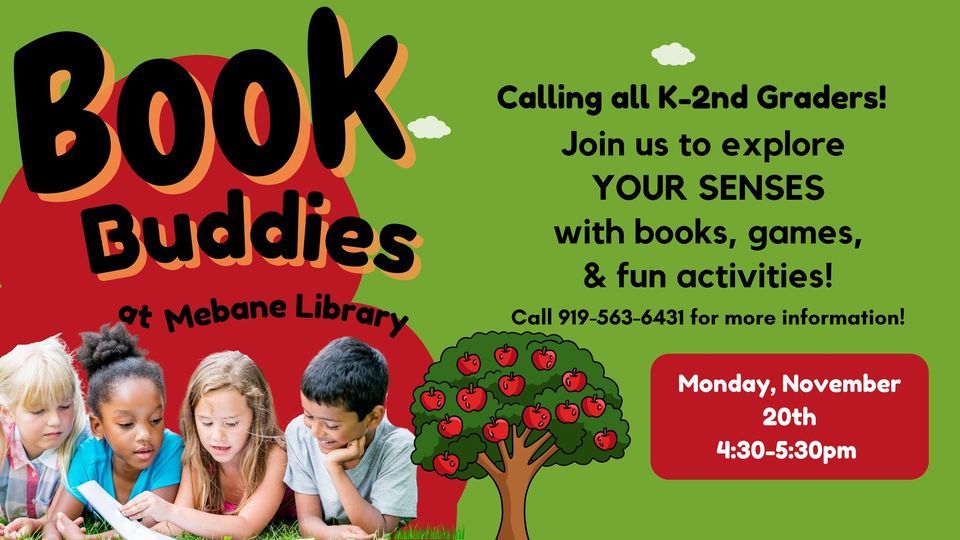 Book Buddies K2nd Book Group, Mebane Public Library, November 20 2023