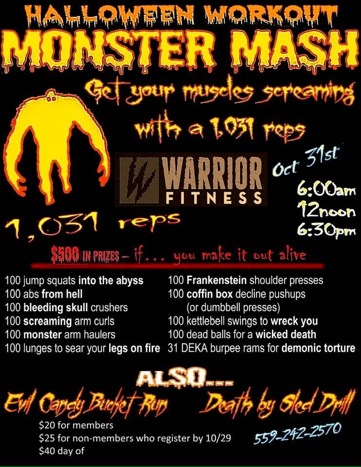 HALLOWEEN MONSTER MASH, Warrior Fitness Fresno, October 31 2023