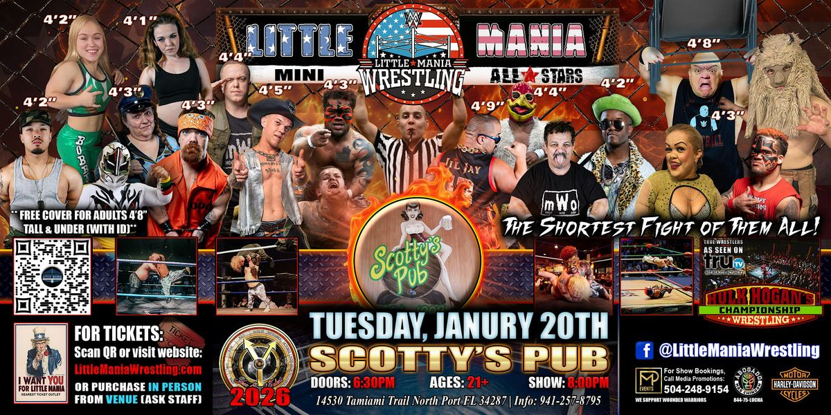 North Port, FL - Little Mania Mini Wrestling @ Scotty's Pub, 20 January | Event in North Port | AllEvents