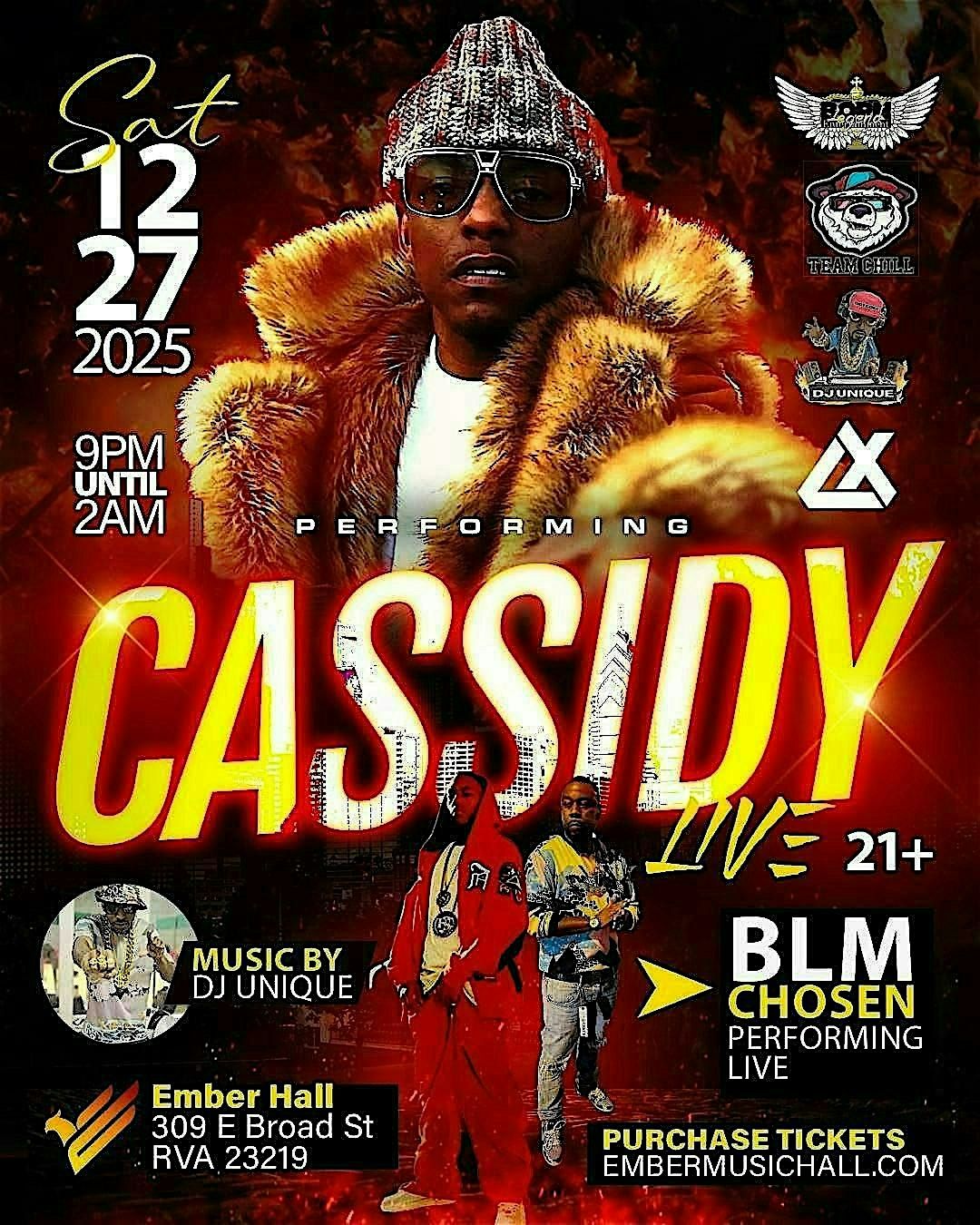 Cassidy Live at Ember Music Hall, 27 December | Event in Richmond | AllEvents