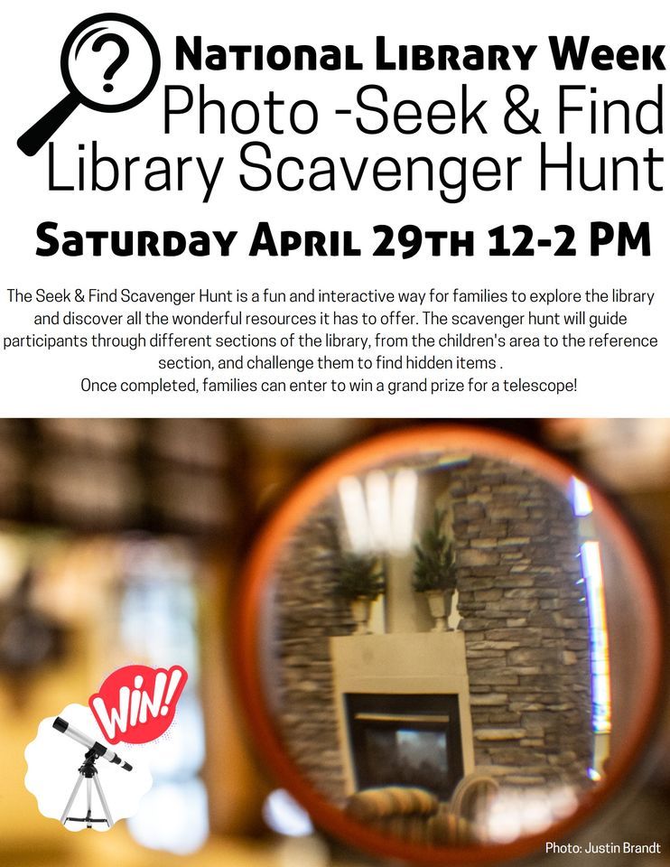 Seek & Find Photo Scavenger Hunt National Library Week, Clarinda