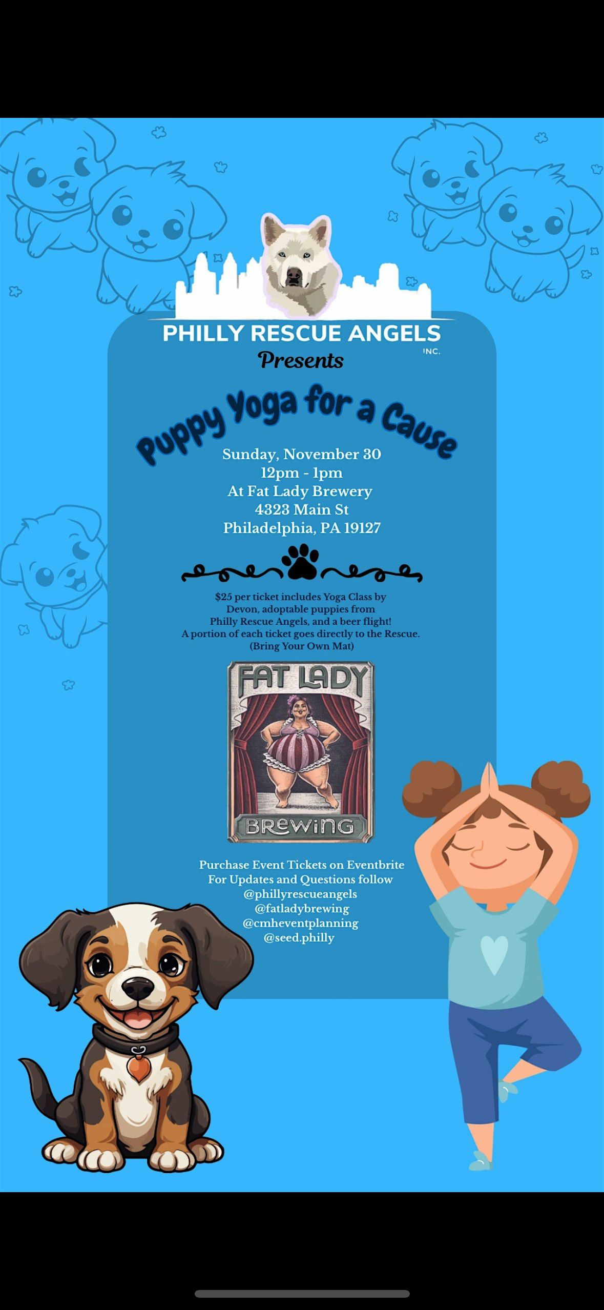Puppy Yoga at Fat Lady Brewing in Manayunk, 30 November | Event in Philadelphia | AllEvents