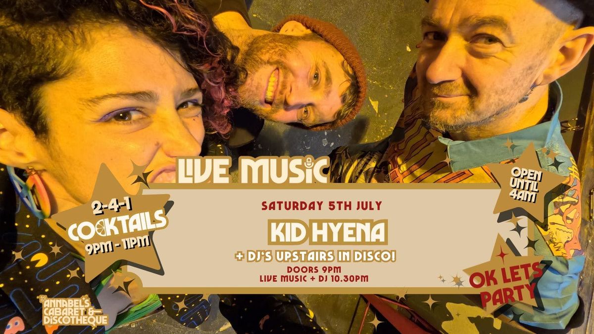Live Music:  KID HYENA // Annabel’s Cabaret &amp; Discotheque, 5 July | Event in Plymouth | AllEvents