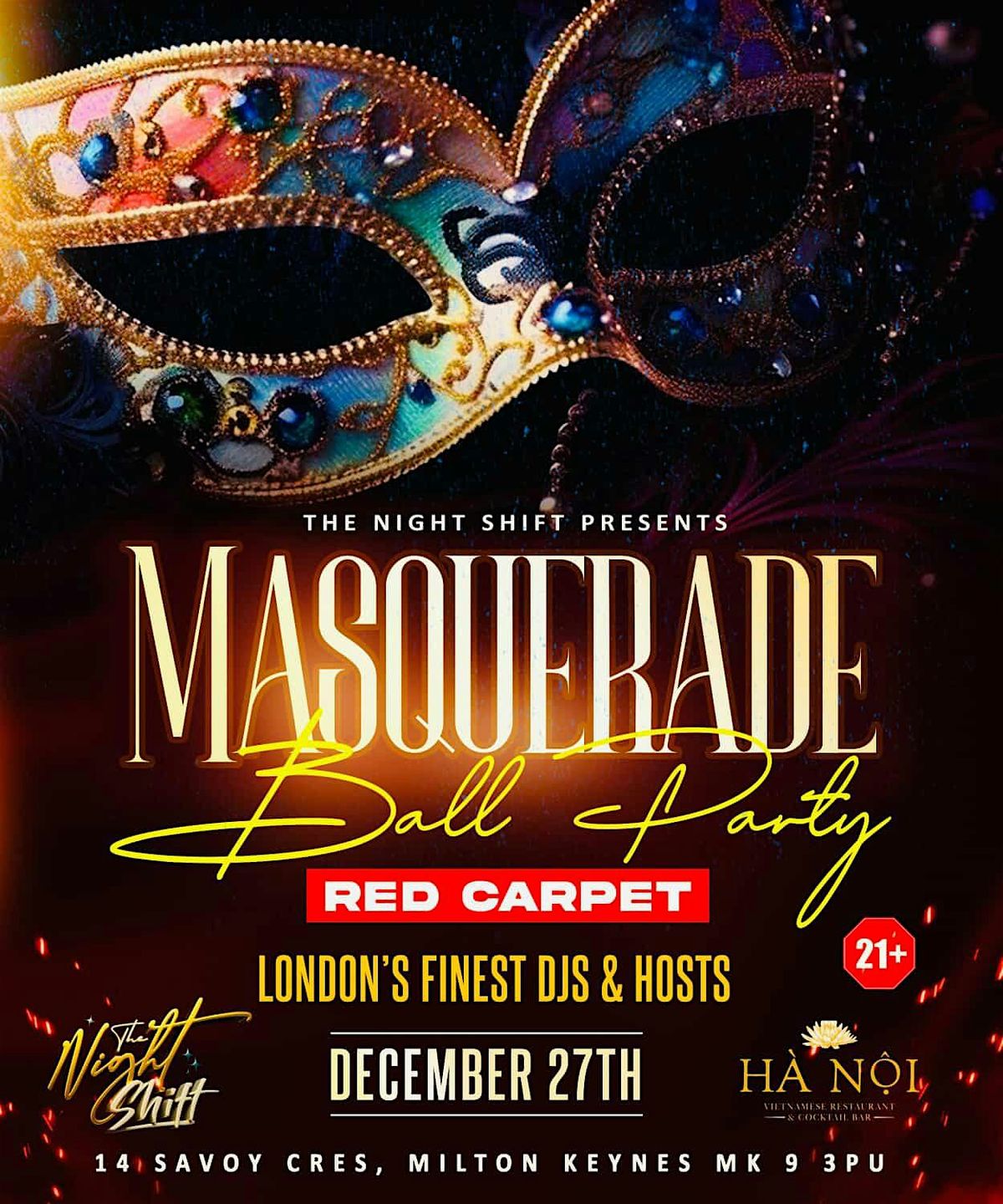 THE NIGHT SHIFT | MASQUERADE EDITION, 27 December | Event in Milton Keynes | AllEvents