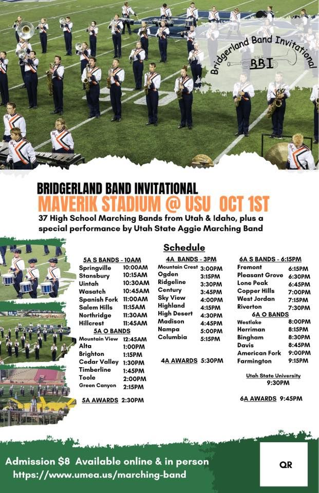 Bridgerland Band Invitational, Utah State University, Logan, October 1