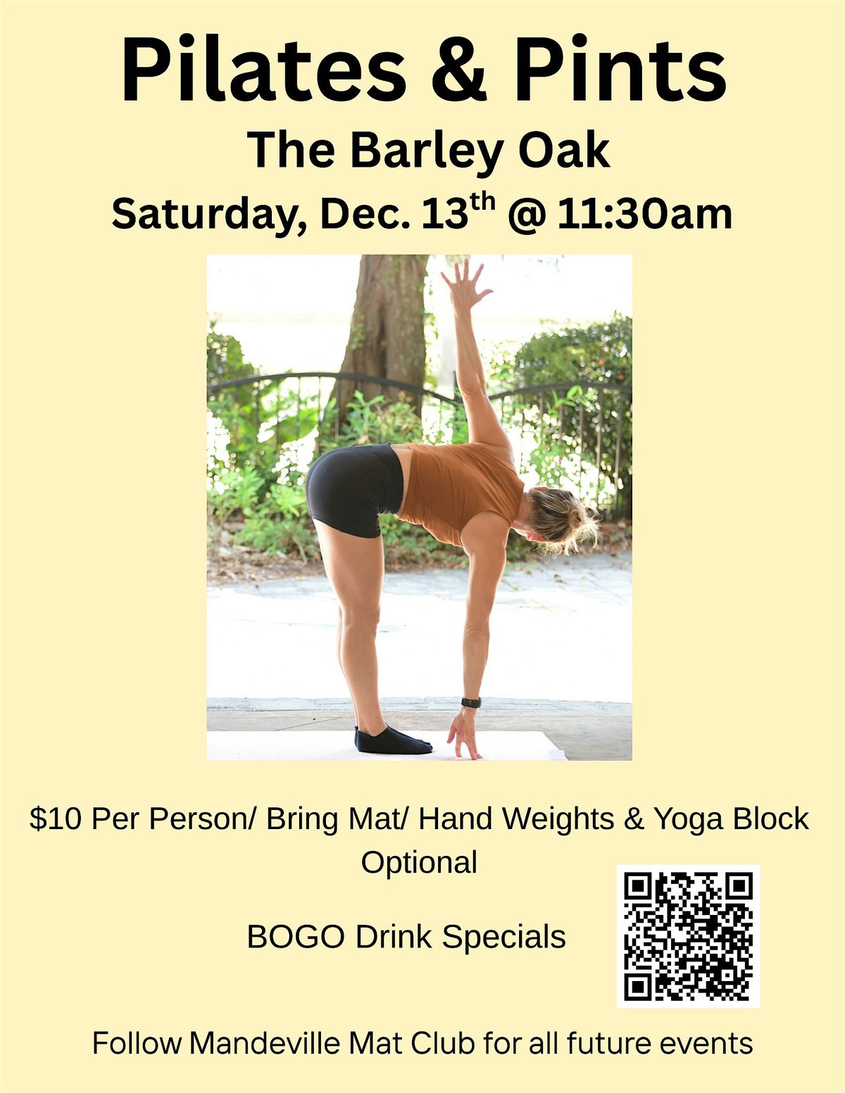 Pilates & Pints, 13 December | Event in Mandeville | AllEvents