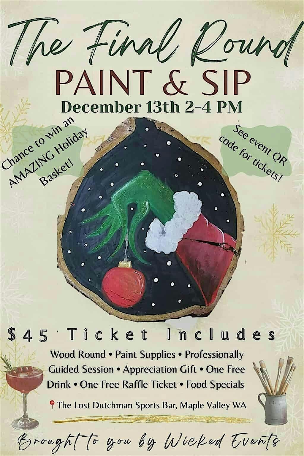 "The Final  Round"   Paint & Sip, 13 December | Event in Maple Valley | AllEvents