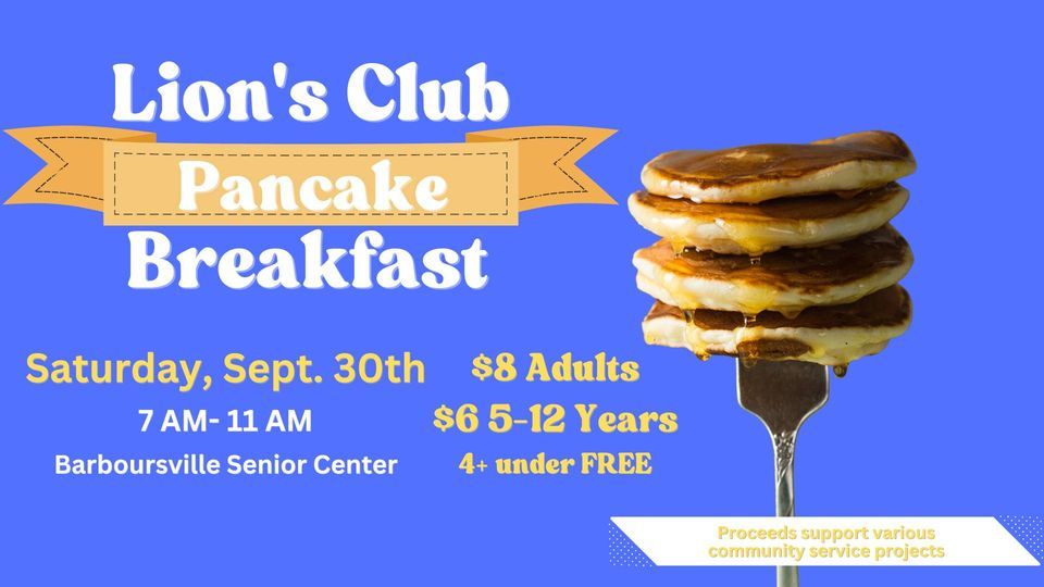 Fall Fest Pancake Breakfast, Barboursville Senior Center, 30 September