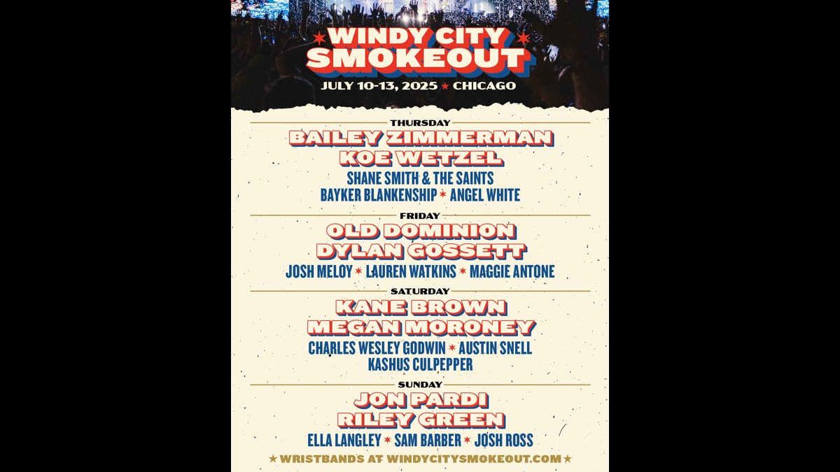 Windy City Smokeout Festival: Bailey Zimmerman  Old Dominion  Kane Brown & Jon Pardi - 4 Day Pass, 9 July