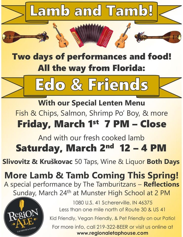 Edo & Friends at Region Ale Fish Fry!, 1080 US Highway 41, Schererville