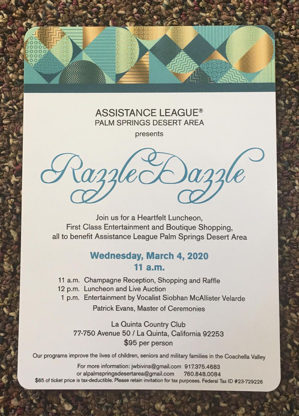 Assistance League Palm Springs Desert Area Presents Razzle Dazzle
