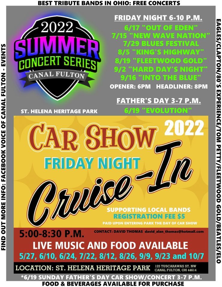 Canal Fulton Friday Night Cruise In & Live Music by Back 2 Eden, St