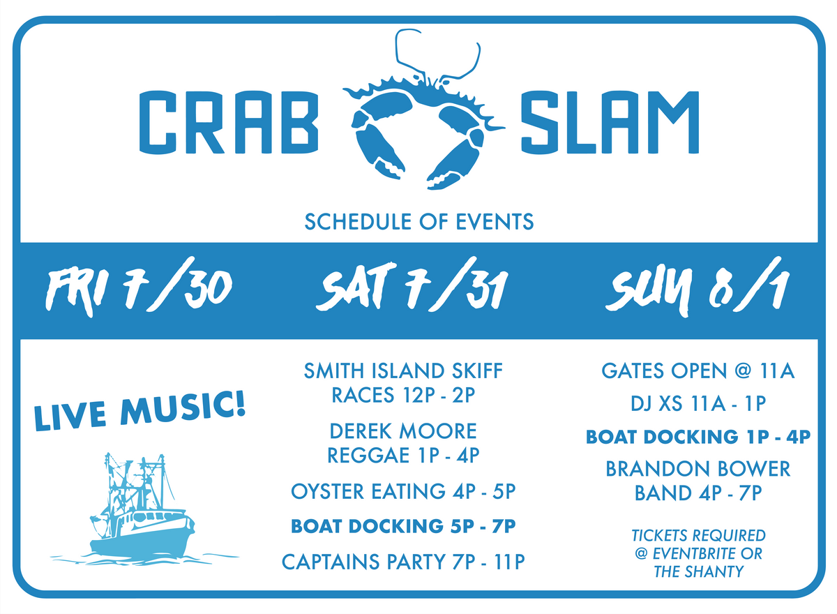 1st Annual Crab Slam!, 33 Marina Rd, Cape Charles, July 30 to August 1