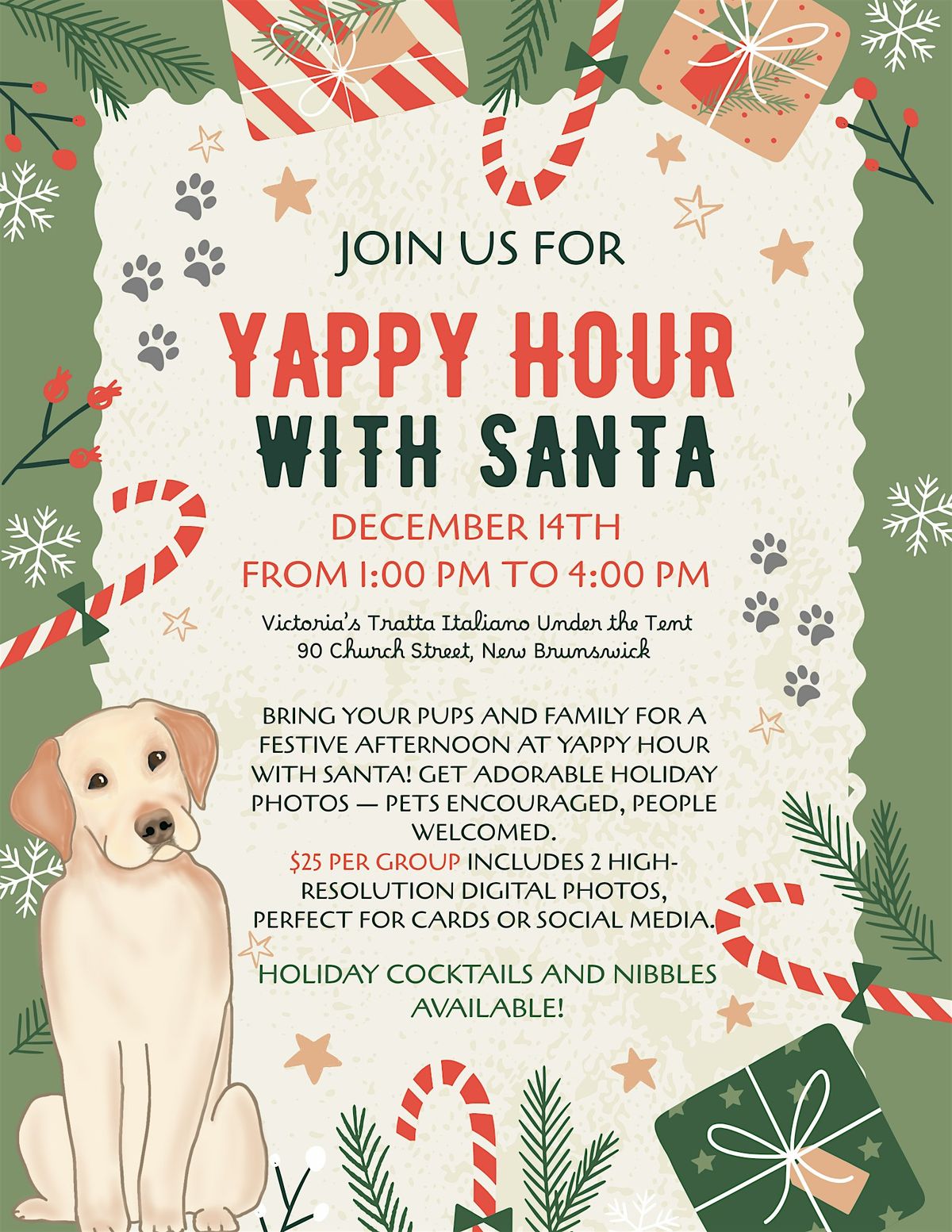 Yappy Hour With Santa, 14 December | Event in New Brunswick | AllEvents